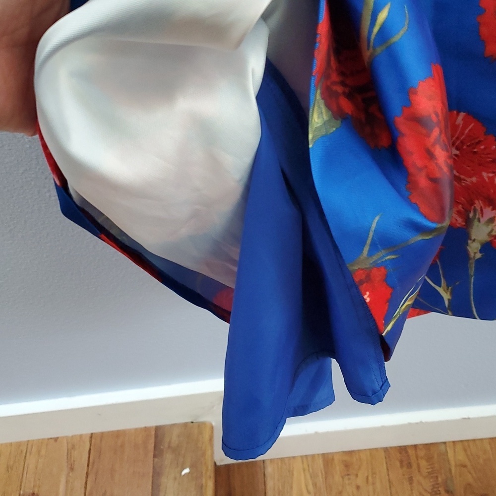 Chi Chi London Blue and Pink Carnation Modcloth Retro Dress - Picture 7 of 9